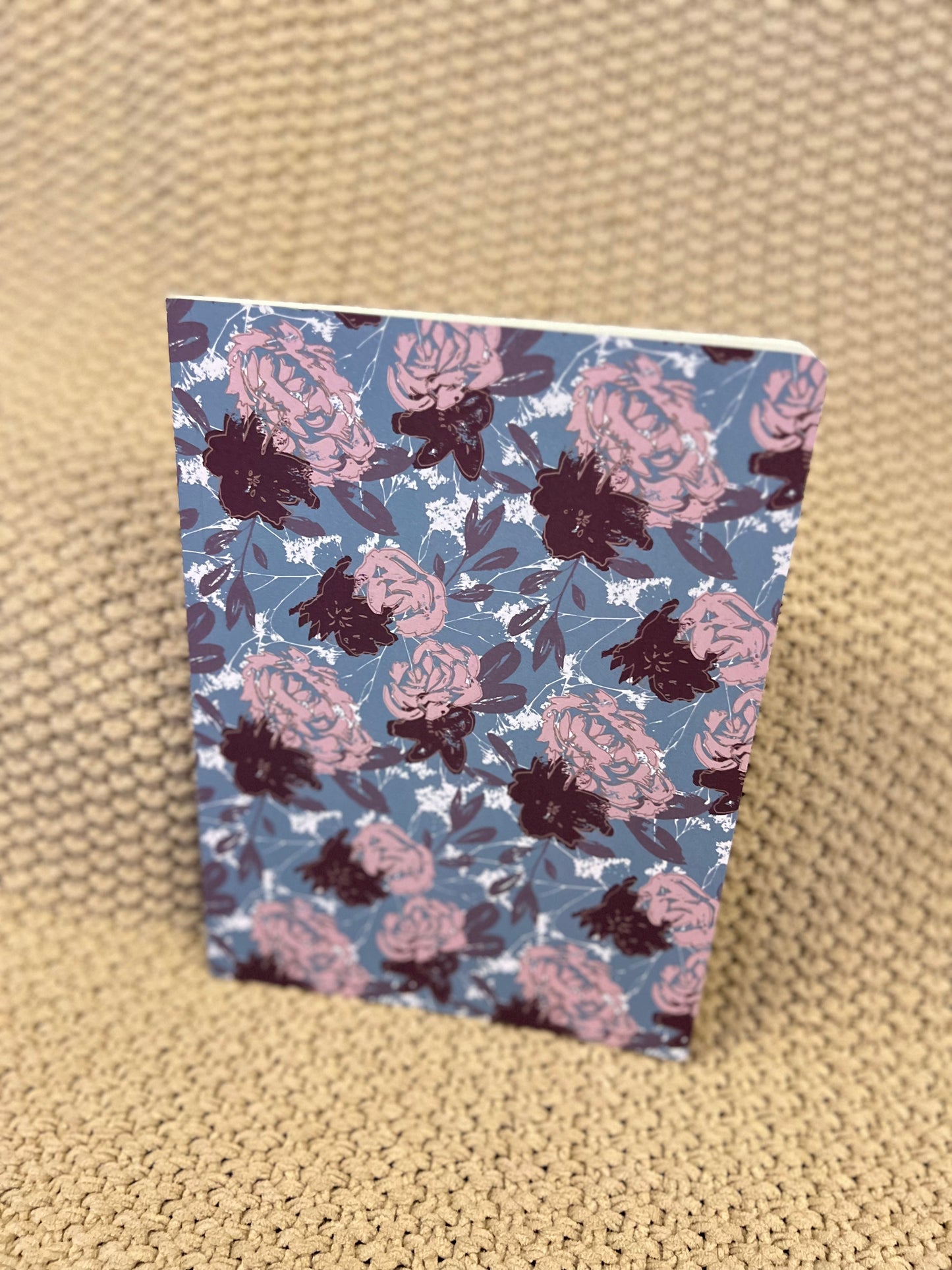 Wild Peonies Floral Journal - Large Size - Blue