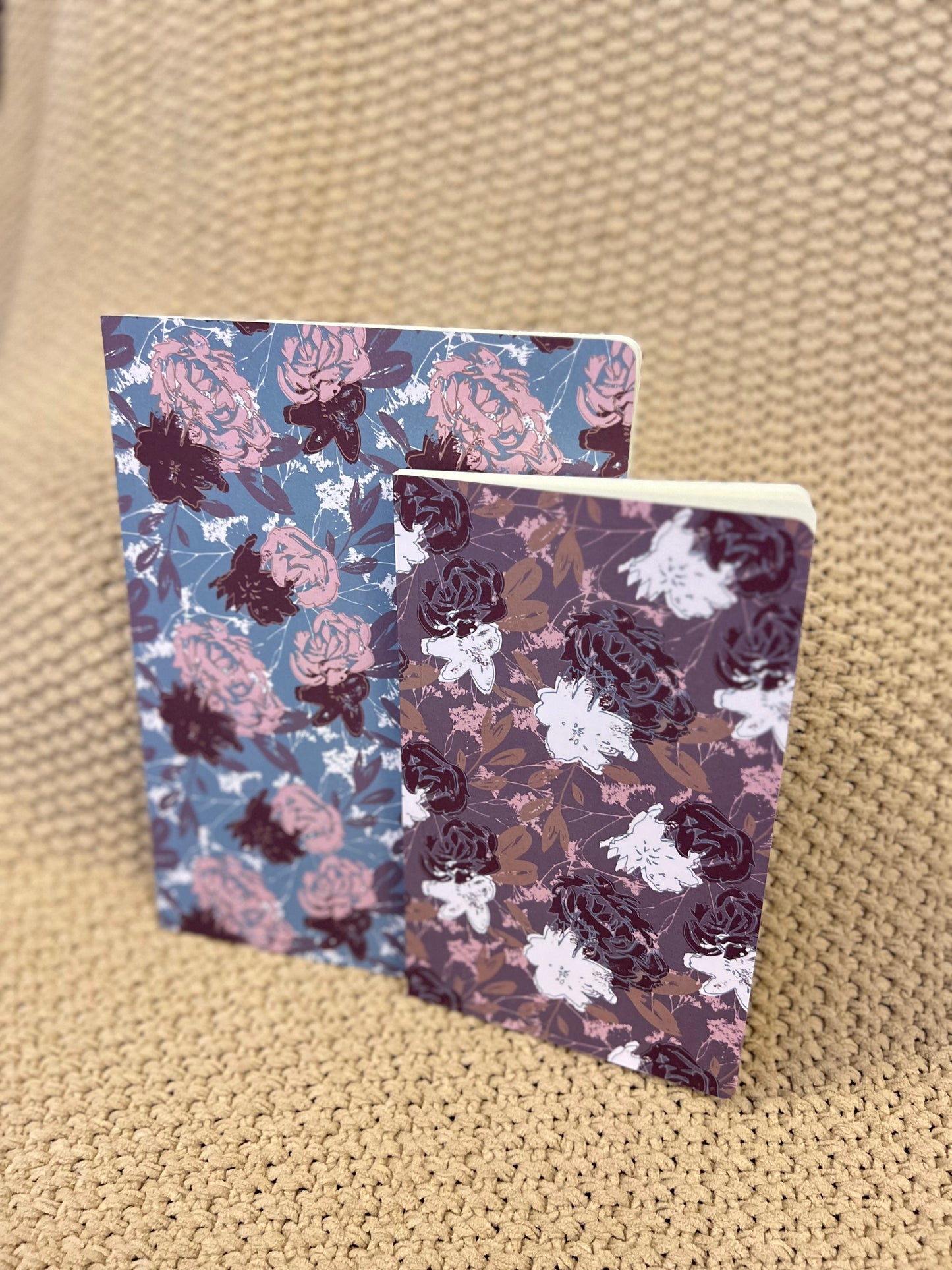 Wild Peonies Floral Journal - Large Size - Blue