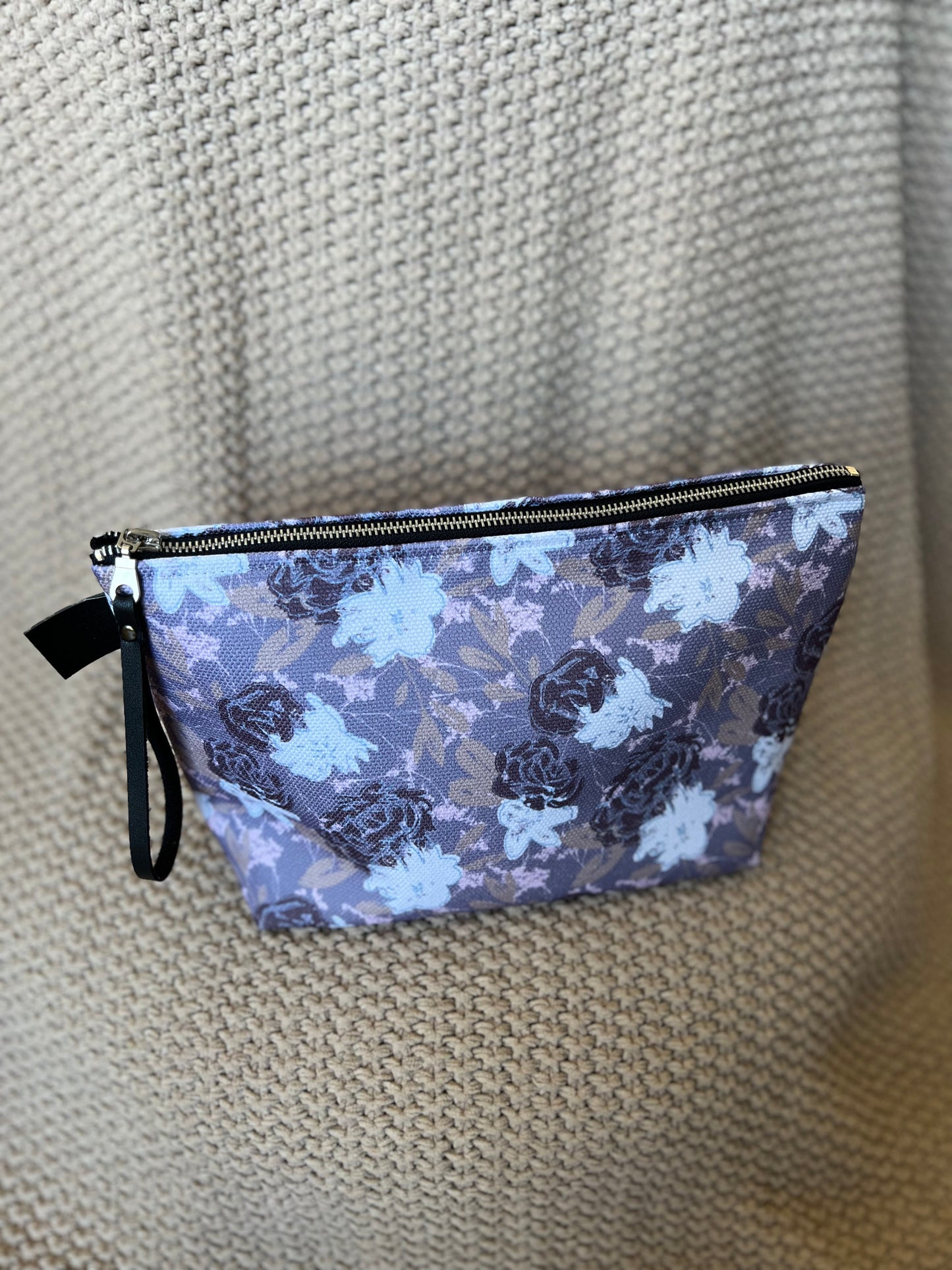 Wild Peonies Floral Zipper Pouch - Purple