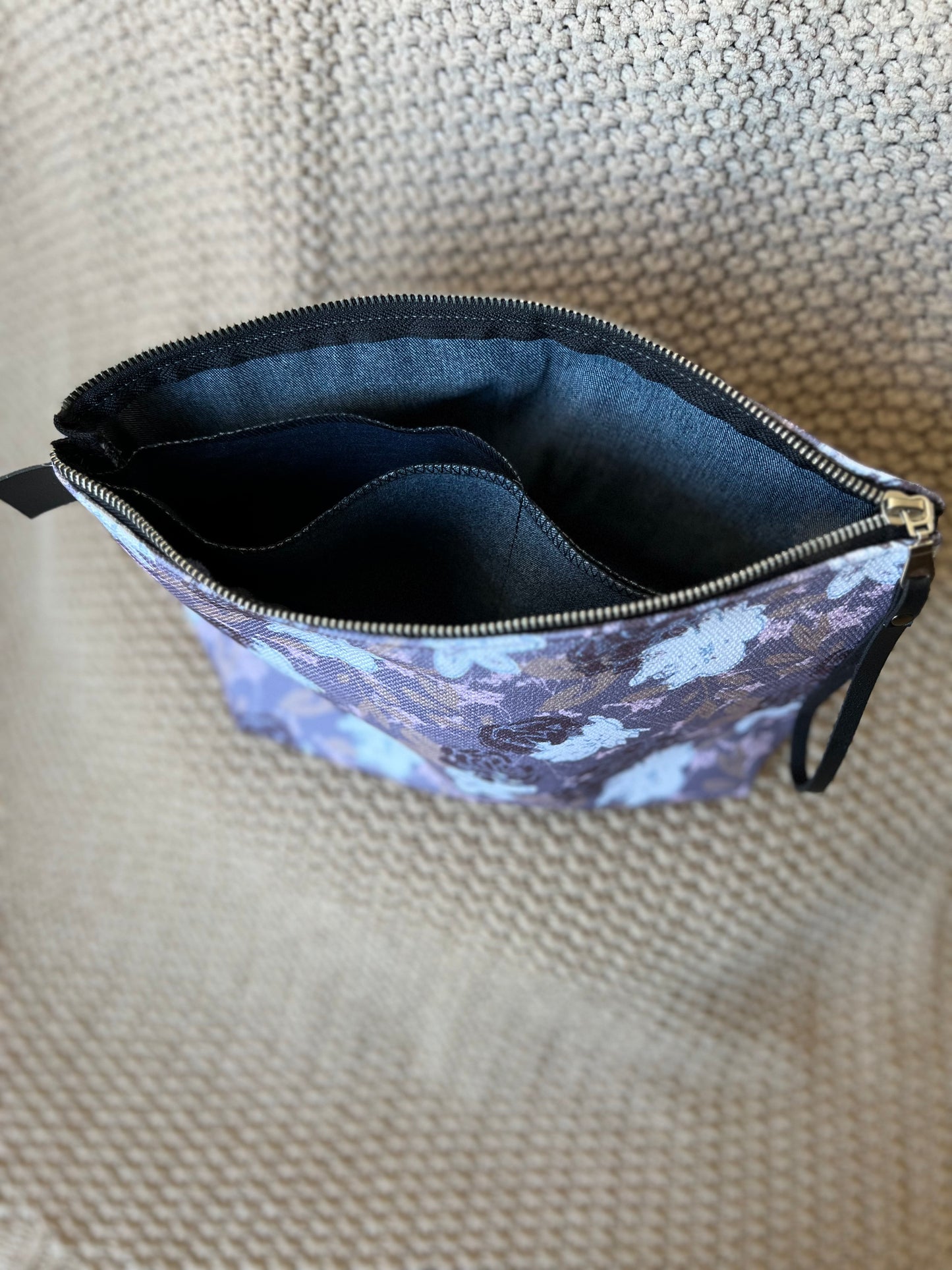 Wild Peonies Floral Zipper Pouch - Purple