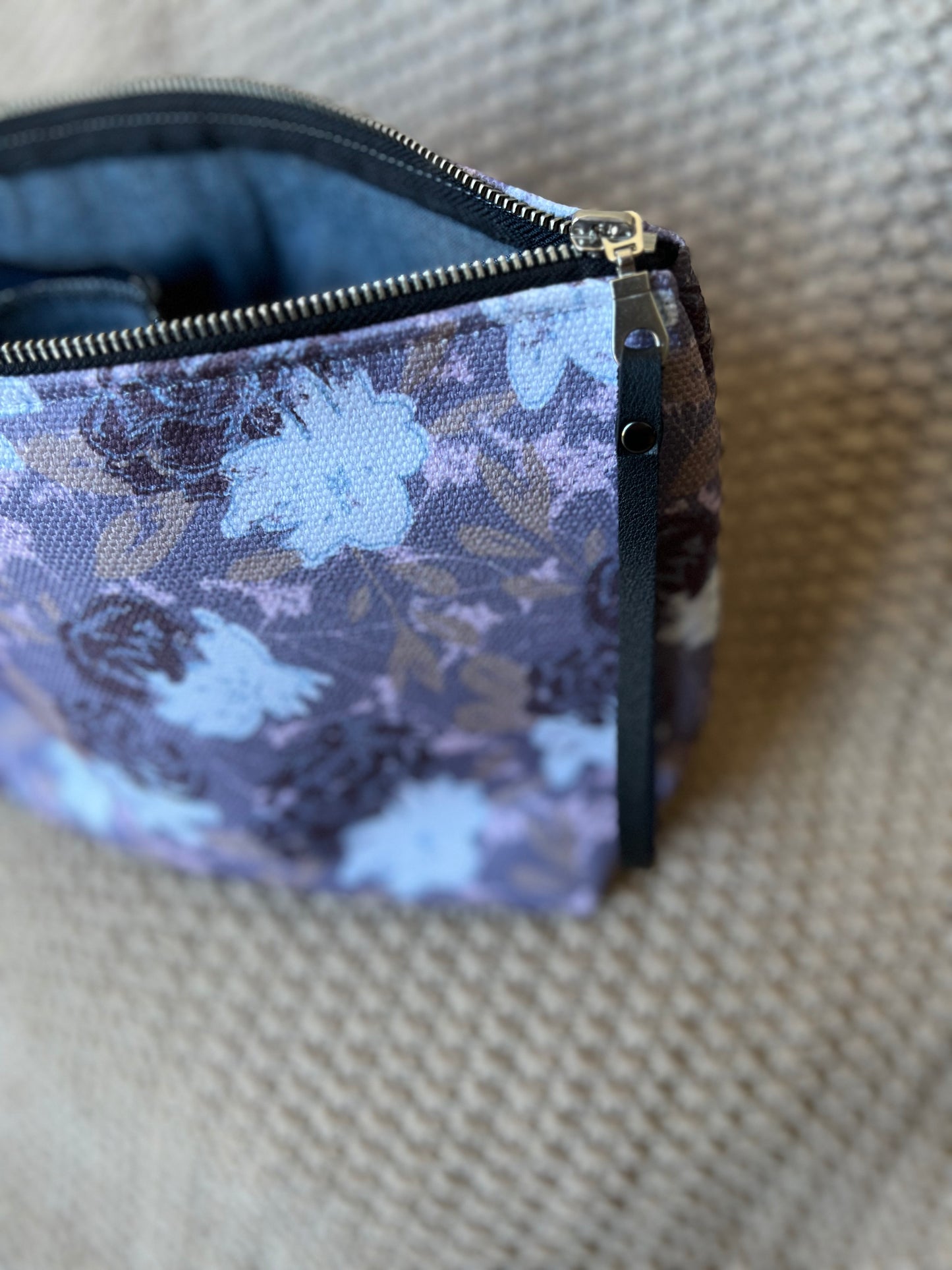 Wild Peonies Floral Zipper Pouch - Purple