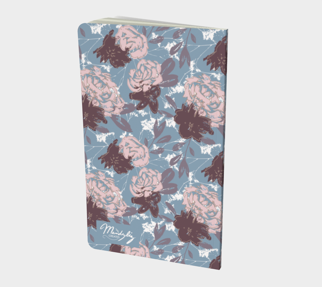 Wild Peonies Floral Journal - Small Size - Blue