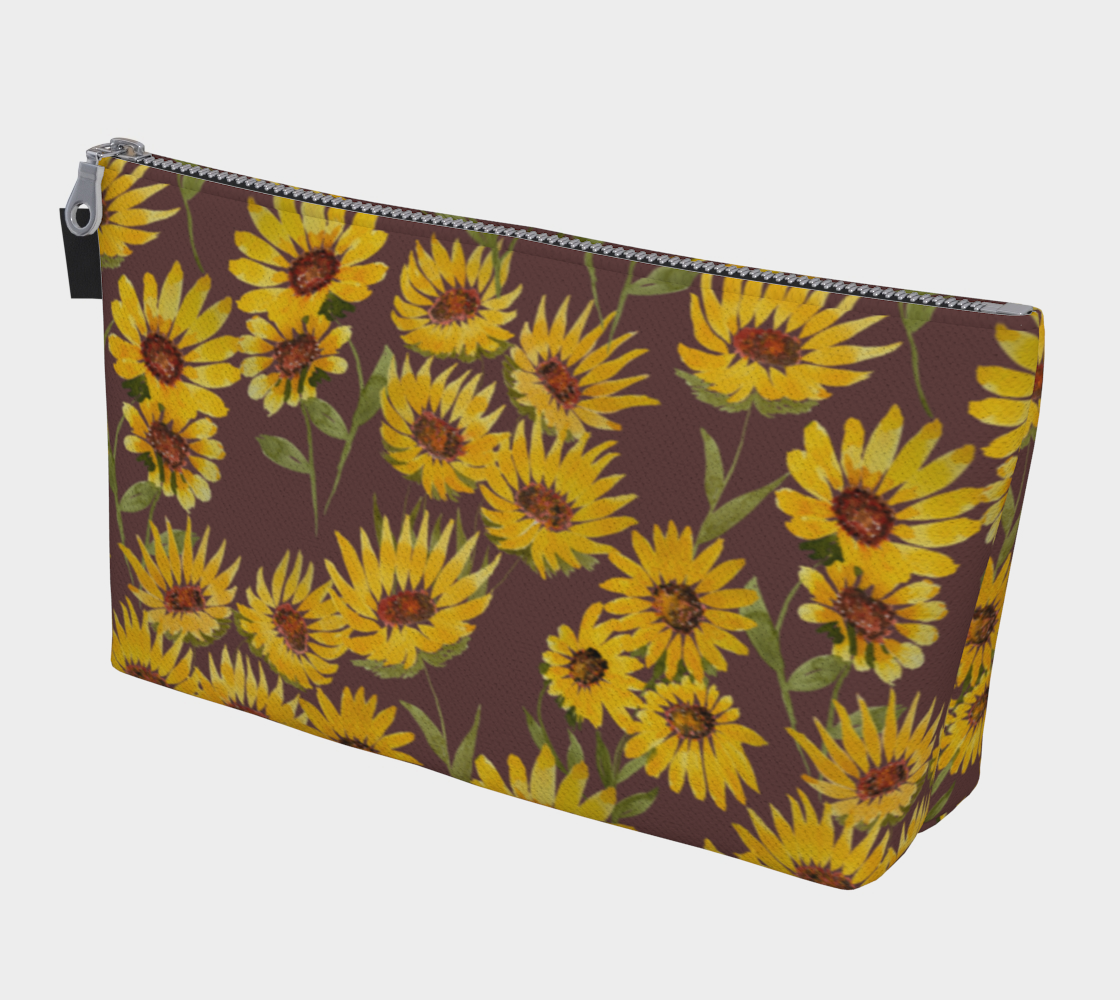 Scattered Sunflowers Floral Zipper Pouch