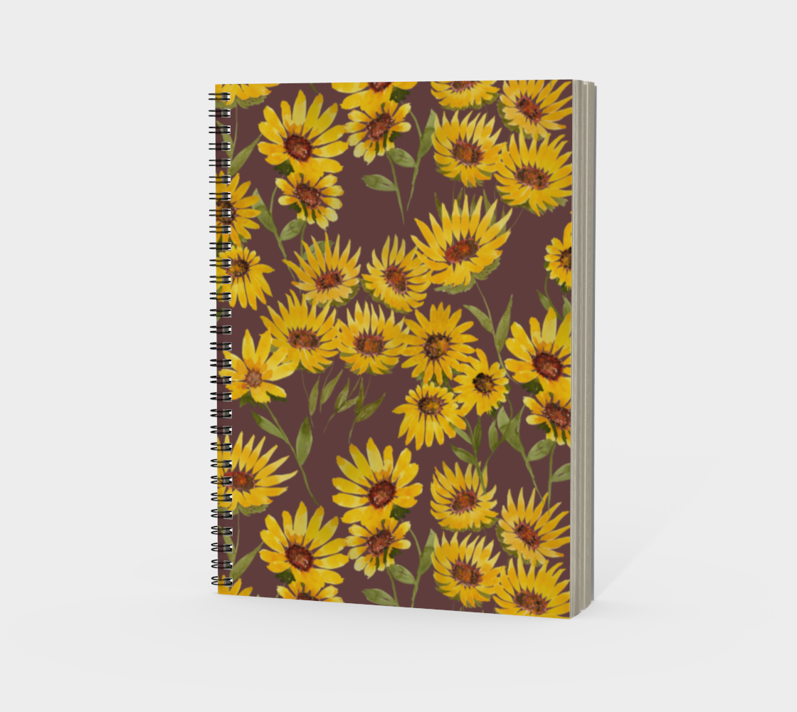 Scattered Sunflowers Spiral Notebook