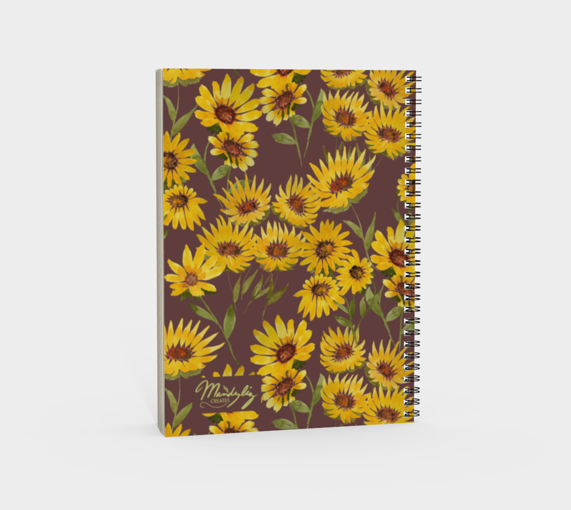 Scattered Sunflowers Spiral Notebook