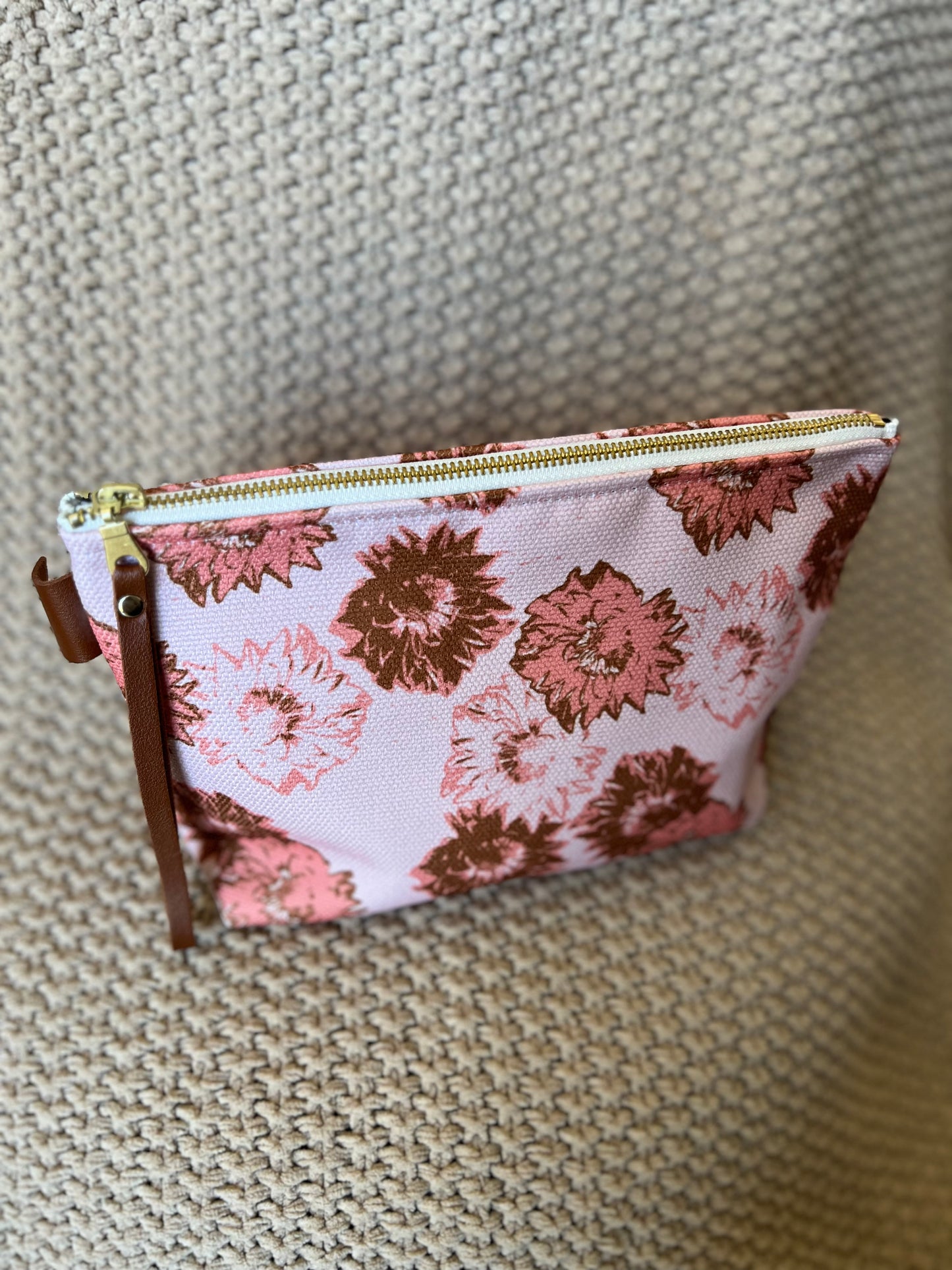 Bold Blooms Floral Zipper Pouch - Warm Colorway