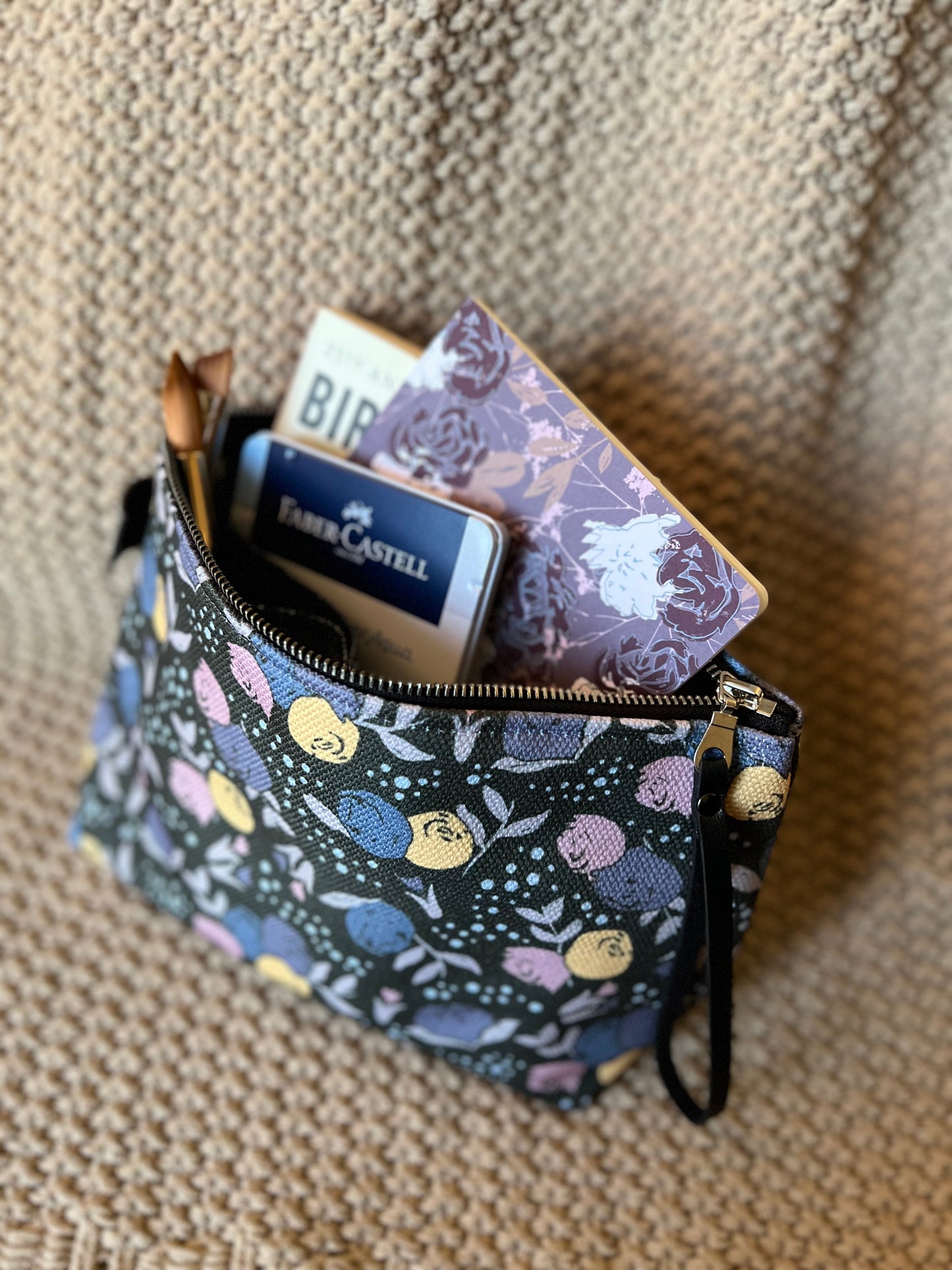 Dare To Be Floral Zipper Pouch - Cool Colorway