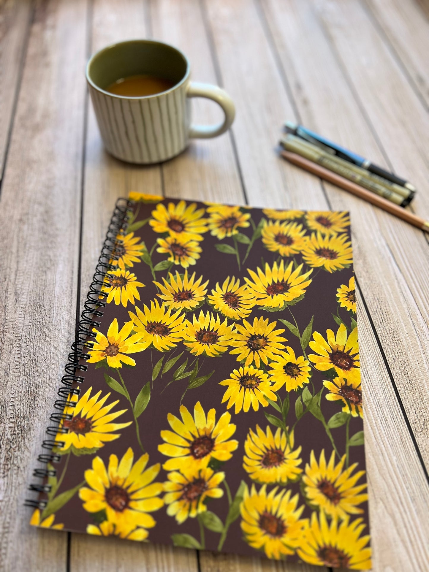 Scattered Sunflowers Spiral Notebook