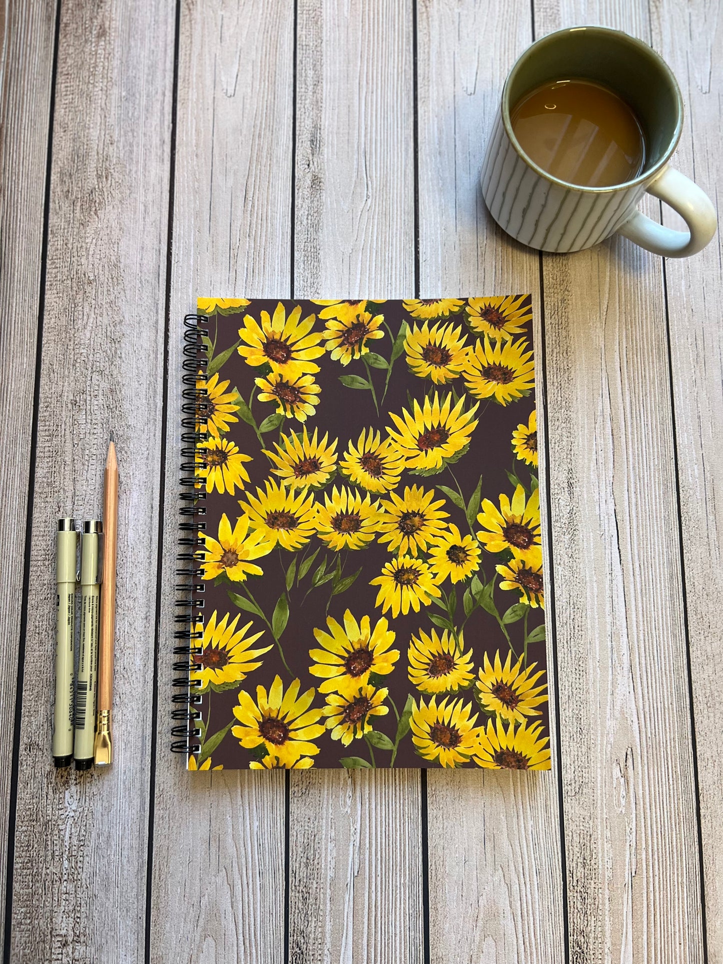 Scattered Sunflowers Spiral Notebook