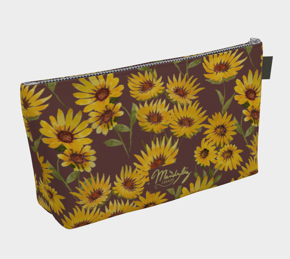 Scattered Sunflowers Floral Zipper Pouch