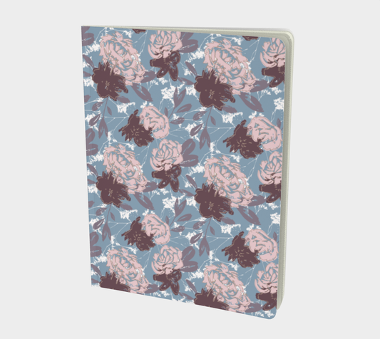 Wild Peonies Floral Journal - Large Size - Blue