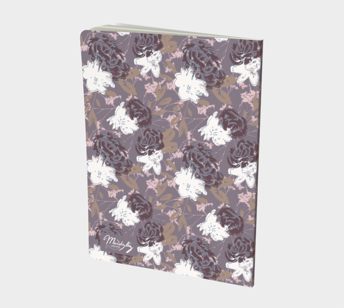 Wild Peonies Floral Journal - Large Size - Purple