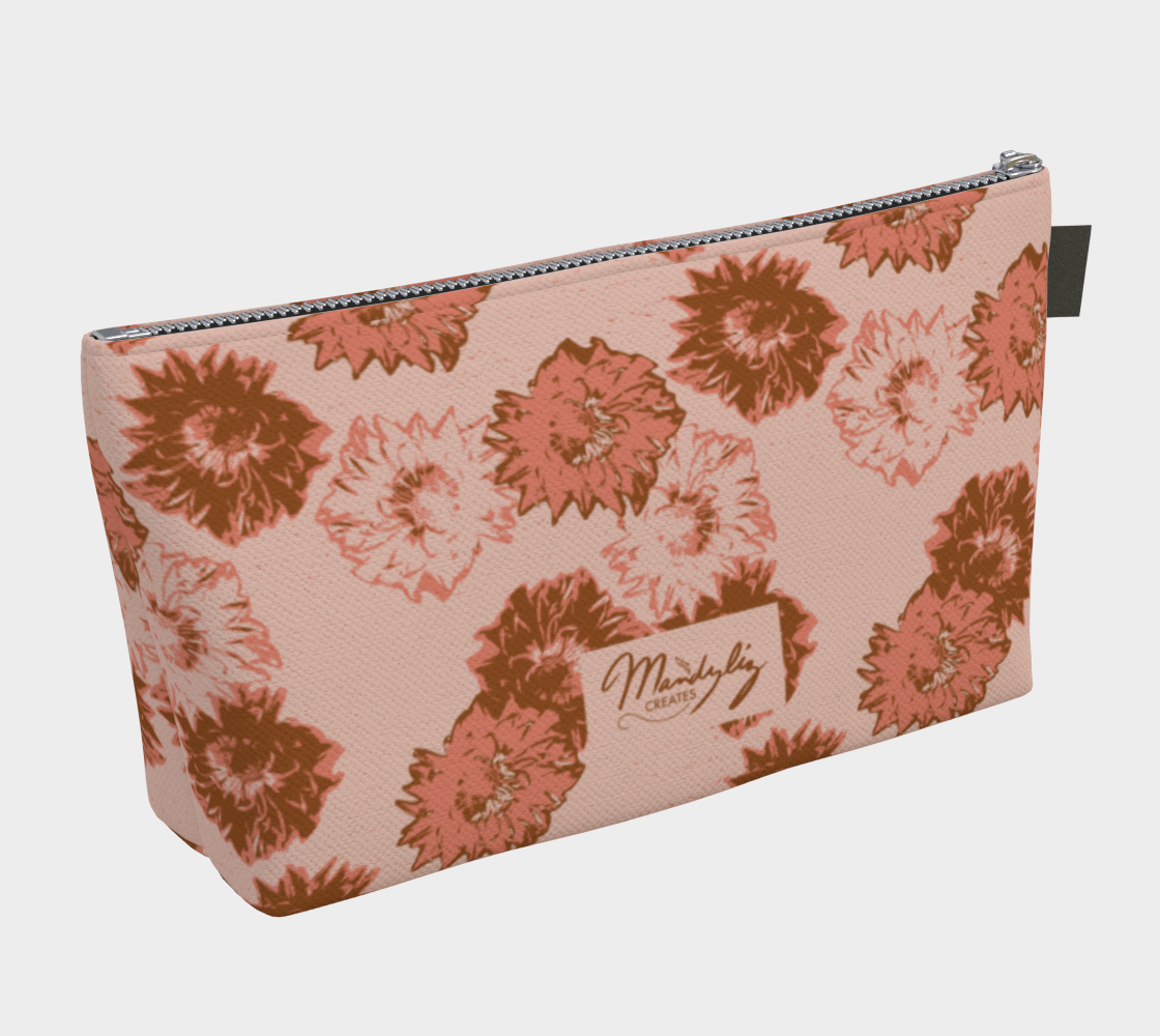 Bold Blooms Floral Zipper Pouch - Warm Colorway